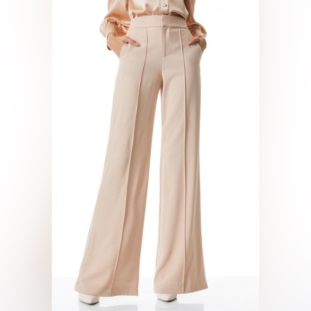 Alice + Olivia Cream Wide Leg Pants